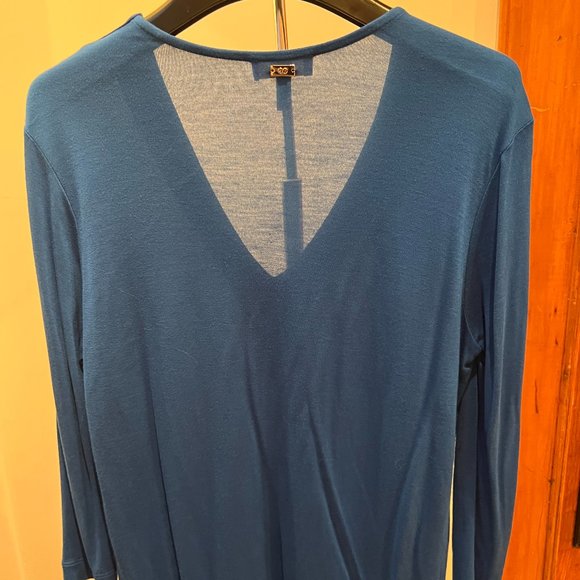 Escada V-Neck Shirt/Blouse, Blue, XS - Picture 2 of 4